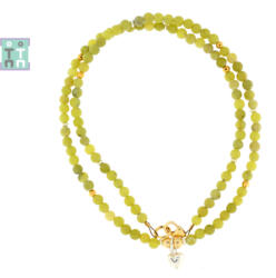  Colier din Jad Rotund 4x4 mm - Accesorii de Argint 925 - GF - concepttropic - 129,00 RON