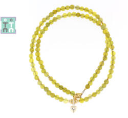  Colier din Jad Lemon Rotund 4x4 mm - Accesorii de Argint 925 - GF