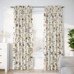 Goldea draperie decorativă loneta - inimi gri patchwork 160x140 cm