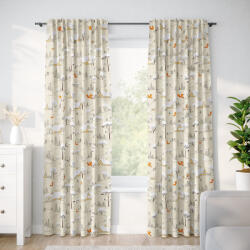 Goldea draperie din 100% bumbac - peisaj de iarnă pe bej 280x135 cm