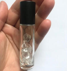 10 ml - es roll on üveg ásványokkal - kvarc kristály