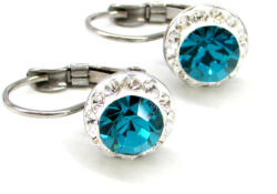 APHRODITÉ kapcsos fülbevaló - 8 mm (blue zircon zöld-crystal) (2023062727)