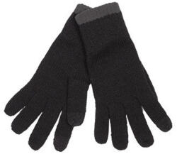 Kariban akril kötött érintőképernyős kesztyű - fekete/sötétszürke (kp425black)