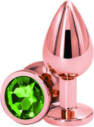 Passion Labs Dop Anal Charm Anal Plug Small, Rose Gold, Piatra Verde, Passion Labs