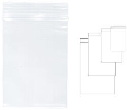 Kangaro Pungi plastic cu fermoar pentru sigilare, 120 x 180 mm, 100 buc set, KANGARO - transparente (RD-341175)