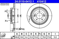 ATE Disc frana ATE 24.0110-0412.1 - piesa-auto