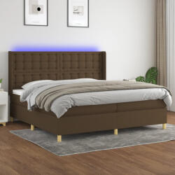 vidaXL barna szövet rugós és LED-es ágy matraccal 200x200 cm (3139224) - balena