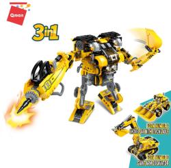 Qman 3in1 építőjáték szett - Óriási munkagép robot (509 db)