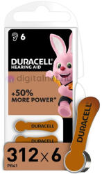 Duracell Hallókészülék Elem DA312 0%Hg (1, 45V) B6