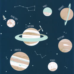  Caselio Our Planet 101906906 UNIVERSE Gyerekszobai Világegyetem"kicsiben" kék bézs szürke fehér tapéta (101906906)