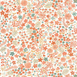  Caselio Flower Power 101863073 JUNE Csodás virágdekor hónapról hónapra Június elbűvölő angol kert fehér zöld korall aranybarna tapéta (101863073)