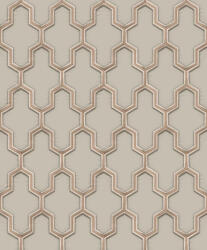  Kifinomult letisztult és kortárs geometrikus design szürke aranybarna és fehérezüst tónus fémes hatás tapéta (WF121023)