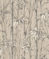 Rasch Florentine III 484861 Natur Trópusi bambuszliget textil háttéren világosszürke fekete fehér szürke fényes mintarészletek tapéta (484861)