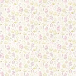 Casadeco Happy Dreams 82735206 ALL OVER JUNGLE PARME füvek krémfehér sárgászöld pink tapéta (82735206)