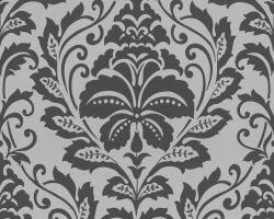 As-Creation Attractive 36910-2 Klasszikus Barokk díszítőminta ezüst/ezüstfehér fekete fémes hatás tapéta (36910-2)