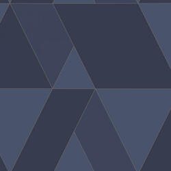 Casadeco Perception TANGRAM 86526532 Geometrikus térhatású texturált minta tintakék sötétkék bézs tapéta (86526532)