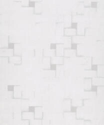  Grandeco Elune EN3301 Grafikus geometrikus elszórt négyzetek fehér szürke ezüst tapéta (EN3301)