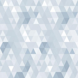  Kaleidoszkópra emlékeztető modern geometrikus minta fehér világoskék és kék tónus tapéta (136-2)