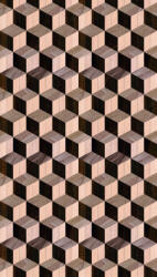 A geometria rendteremtő ereje! Precízen beállított fakockák extrém 3D sorozata krém bézs és barna tónus falpanel (39833-1)