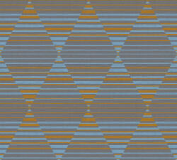  As-Creation Linen Style 36757-3 Geometrikus grafikus különleges rombuszminta 3D szürke kék narancs tapéta (36757-3)