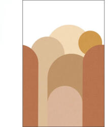  Elegáns római kori boltívekre emlékeztető geometrikus grafikus panoráma "L" méret fehér bézs barna sárga és vörösesbarna falpanel (105964704)