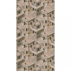  Casadeco Utopia 85111237 ILLUSION TAUPE/ROSE Grafikus 3D házak szoros halmaza bézs szürkésbarna roségold tapéta (85111327)