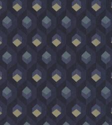 Casadeco Helsinki 82056523 HEXACUBE ENCRE design hatszögminta tintakék arany fémes vízkék tapéta (82056523)