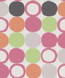 Rasch Hotspot 805123 Grafikus Retro körök sorba és oszlopba rendezve fehér pink világoszöld narancs antracit tapéta (805123)