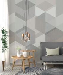 Behang Expresse Timeless INK7161 HEXA LIGHT Geometrikus design Átható hatszögek szürke bézs homokszürke árnyalatok (INK7161)