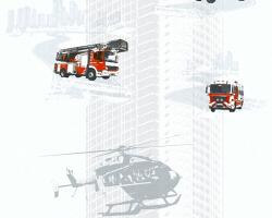  As-Creation Little Stars 35813-1 Tüzoltó és helikopter fehér ezüstszürke piros fekete tapéta (35813-1)