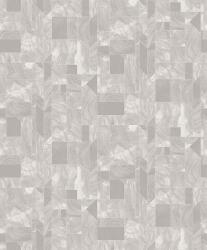 Modern márványminták geometrikus formákba rendezve ólomüveg hatású vonalakkal szürke szürkésbézs fehér és ezüst tapéta (SPI704)