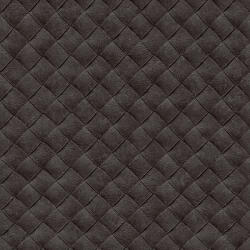 Patchwork bőrmintázat - egymást átfedő szőtt és varrott 3D "bőr"rombuszok antracitszürke és fekete tónus tapéta (TA25075)