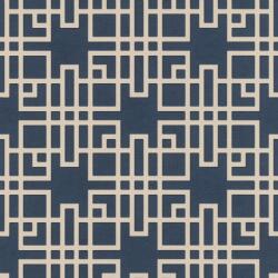 Rasch KIMONO 409253 Etno Grafikus Teaház architektúra textil strutúra indigókék krémfehér vonalak tapéta (409253)