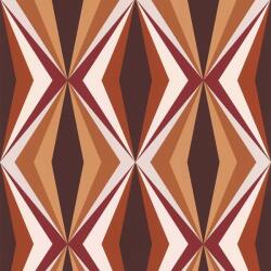 Lutece California Nostalgie 51173010 LOSANGE TERRACOTTA Retro rombusz minta krémfehér sárga narancs terrakotta vörös barna tapéta (31173010)