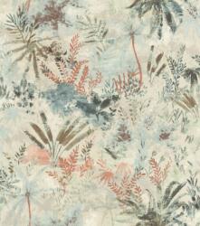 Rasch Poetry II 543025 Natur Organikus textil pálma páfrány bokor krém bézs rózsaszín kék zöld korall tapéta (543025)