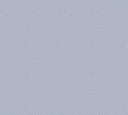 As-Creation Attractive 37758-6 Grafikus 3D rombuszminta kék/szürkéskék fémes hatás tapéta (37758-6)