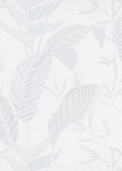  Monstera levelek filigrán ágakkal trópusi motívum fehér világosszürke és fehérezüst tónus fémes hatás tapéta (10332-01)