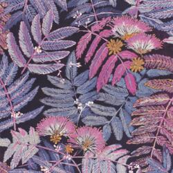 Casadeco Botanica 85895328 ALBIZIA Botanikus finom trópusi nönénymnta selyemakác antracit kék lila currysárga fémes kiemelések tapéta (85895328)