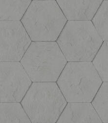 Rasch Brick Lane 427127 Natur Ipari design hatszögletű kőlapok ezüstszürke fekete élek tapéta (427127)