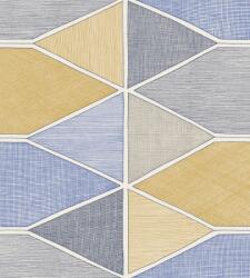 Casadeco Nova 84156422 STELLA COLOR Geometrikus pasztell kék sárga szürke fekete fehér tapéta (84156422)