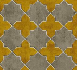 As-Creation New Walls 37421-2 FINCA HOME Natur csempeminta szürkésbarna szürkésfehér sárga tapéta (37421-2)