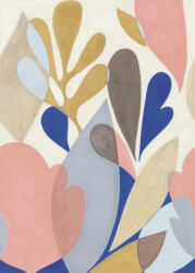 Fantasztikus Matisse kollázs - stilizált korallok mintája "S" méret krém bézs barna sárga rózsaszín kék és szürke tónus falpanel (89006305)
