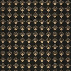  Caselio Labyrinth 102139023 PATCH Geometrikus grafikus szimmetrikus négyzetminta, 2D-3D játék fekete arany tapéta (102139023)