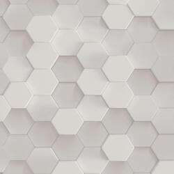  Geometrikus motívum - hatszögek háromdimenziós mintája világosszürke és szürke tónus tapéta (38723-1)