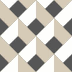  Casadeco Perception LOSANGE 86511510 Geometrikus Térhatású rácsminta rombuszokból fehér bézs antracit tapéta (86511510)