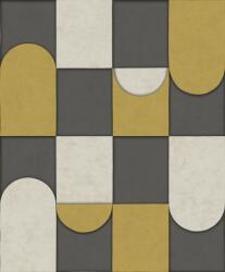  Decoprint Affinity AF24551 Geometrikus grafikus design minta világos és sötétszürke sárga tapéta (AF24551)