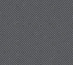 As-Creation Attractive 37758-1 Grafikus 3D rombuszminta sötétszürke antracit ezüst fémes hatás tapéta (37758-1)
