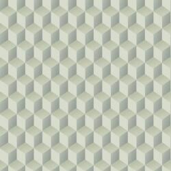  Casadeco Perception RYTHM 86477202 Kubizmus és Elegancia Geometrikus háromdimenziós minta zöld és szürkézöld árnyalatok tapéta (86477202)