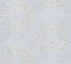 As-Creation Attractive 37832-2 Grafikus cseppmintából kialakított koncentrikus körök világosszürke árnyalatok finom csillogás tapéta (37832-2)