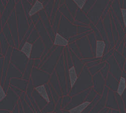 As-Creation New Life 37677-3 Geometrikus grafikus design fekete piros antracit fémes csillogó hatás tapéta (37677-3)